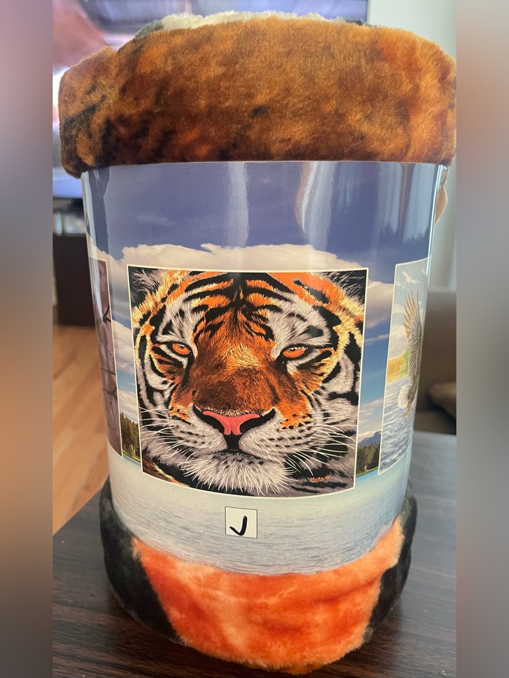 Tiger Face Plush Throw Blanket - Orange & Black